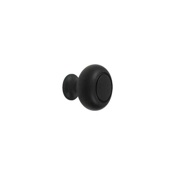 KR119U19 Round Groove Knob Paint Black, 10PK